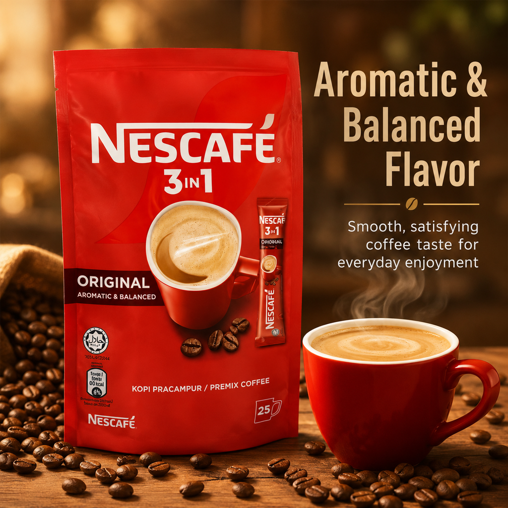 4 x 25 pack NESCAFE 3 in 1 Blend & Brew Original Instant Coffee 100 stick total