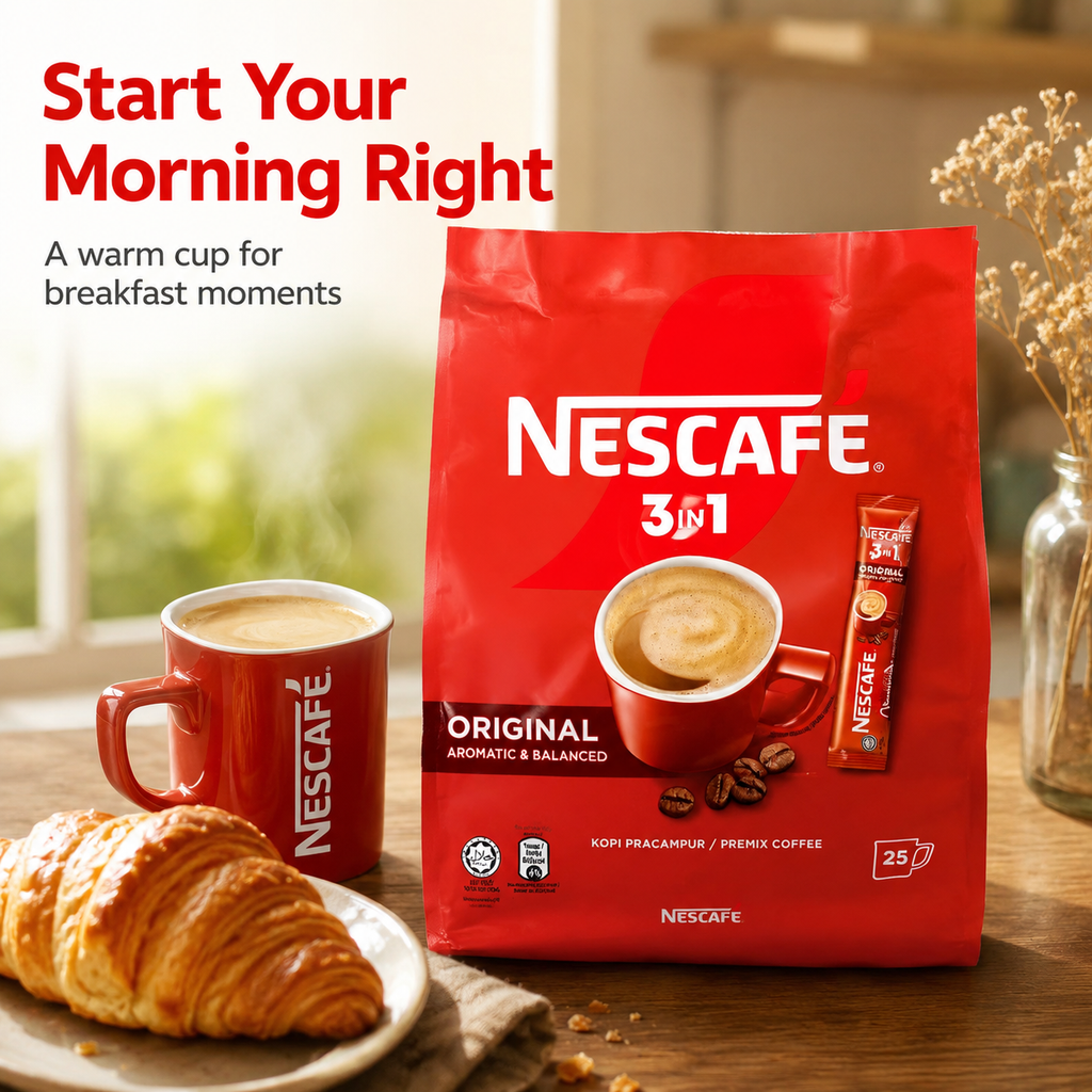 4 x 25 pack NESCAFE 3 in 1 Blend & Brew Original Instant Coffee 100 stick total