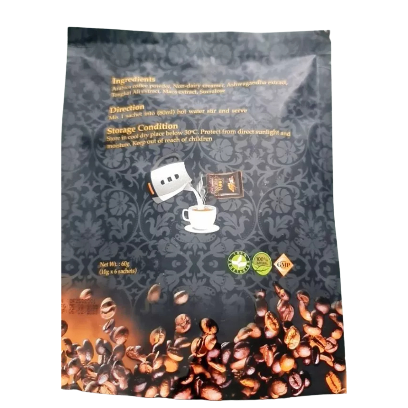 12x Double Root Coffee 3 in 1 Instant Coffee Ashwagandha Maca 72 Sachets6
