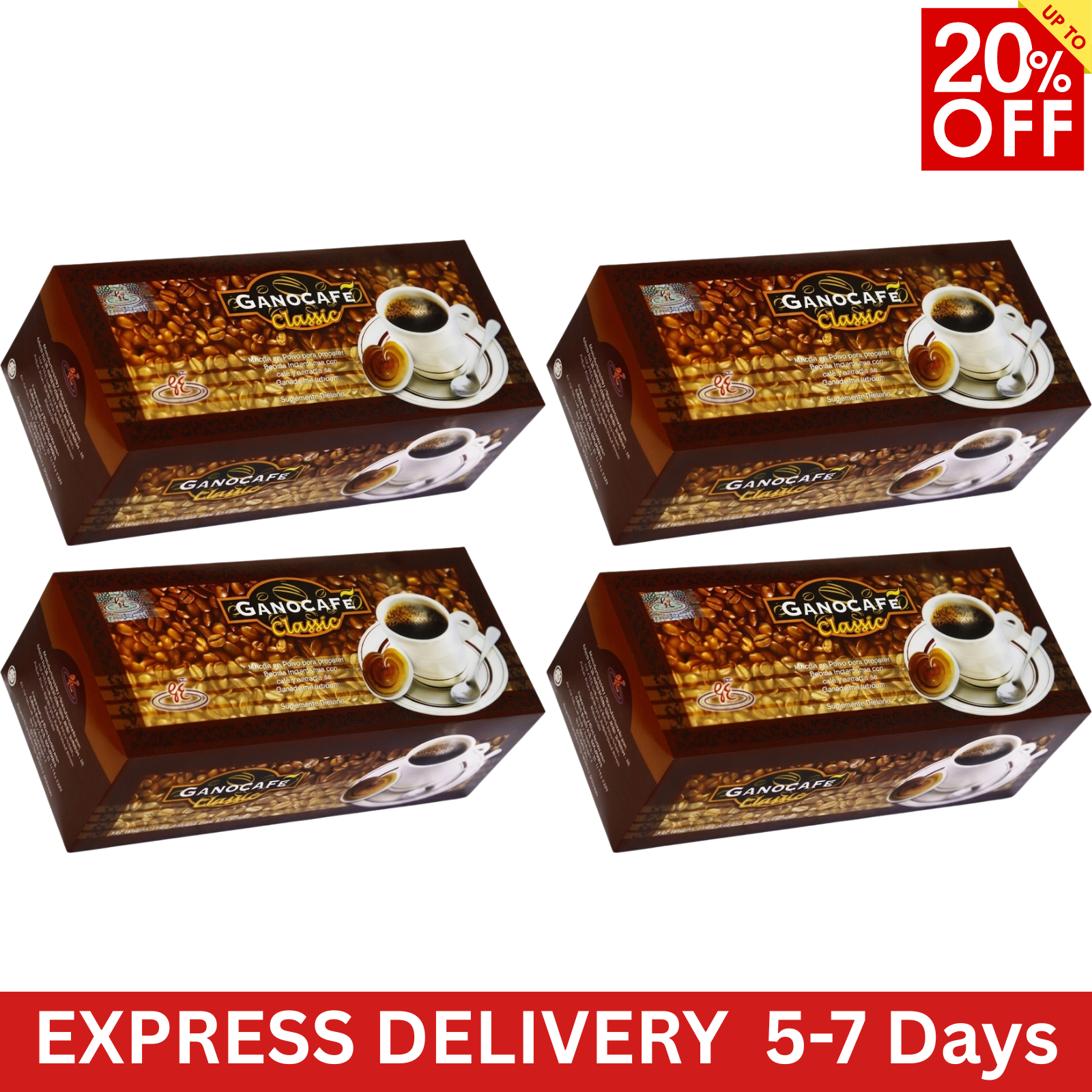 4x Gano Excel Ganocafe Classic Black Coffee Premium Instant Drink 120 Sachets0
