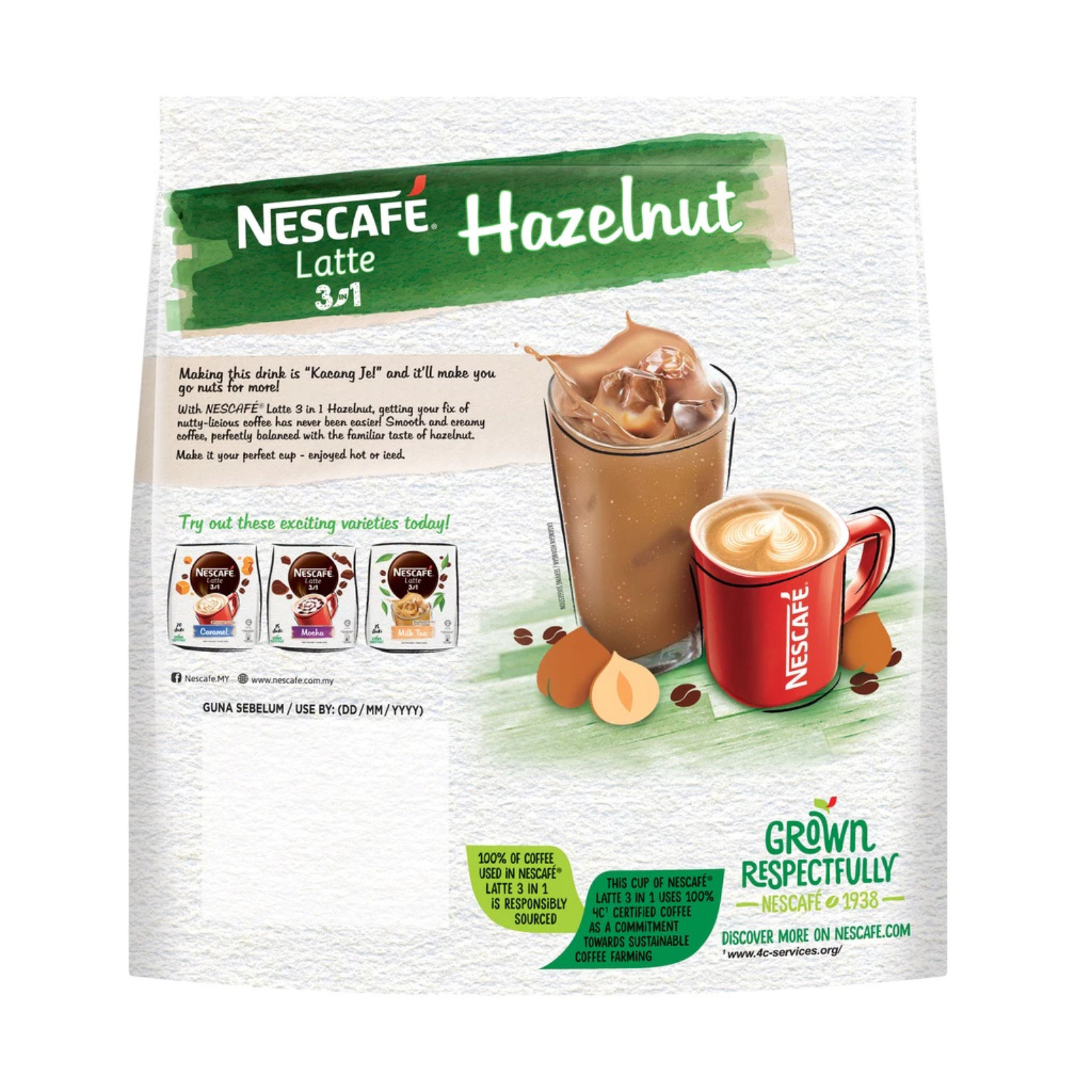 NESCAFE 3in1 Hazelnut Instant Coffee Mix 15 Sticks 345g Malaysia | EXPRESS SHIP1
