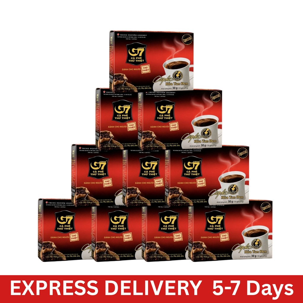10x G7 Instant Black Coffee 150 Sachets 300g Original Vietnamese Coffee No Sugar0