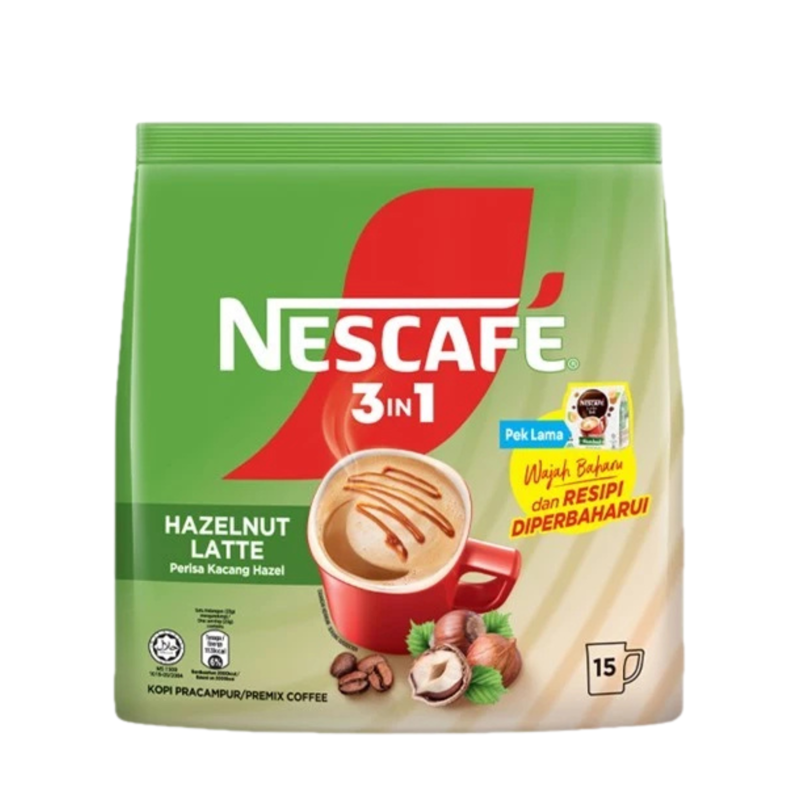 5 Packs NESCAFE 3in1 Hazelnut Instant Coffee Mix 75 Sticks 1725g Free Caramel3