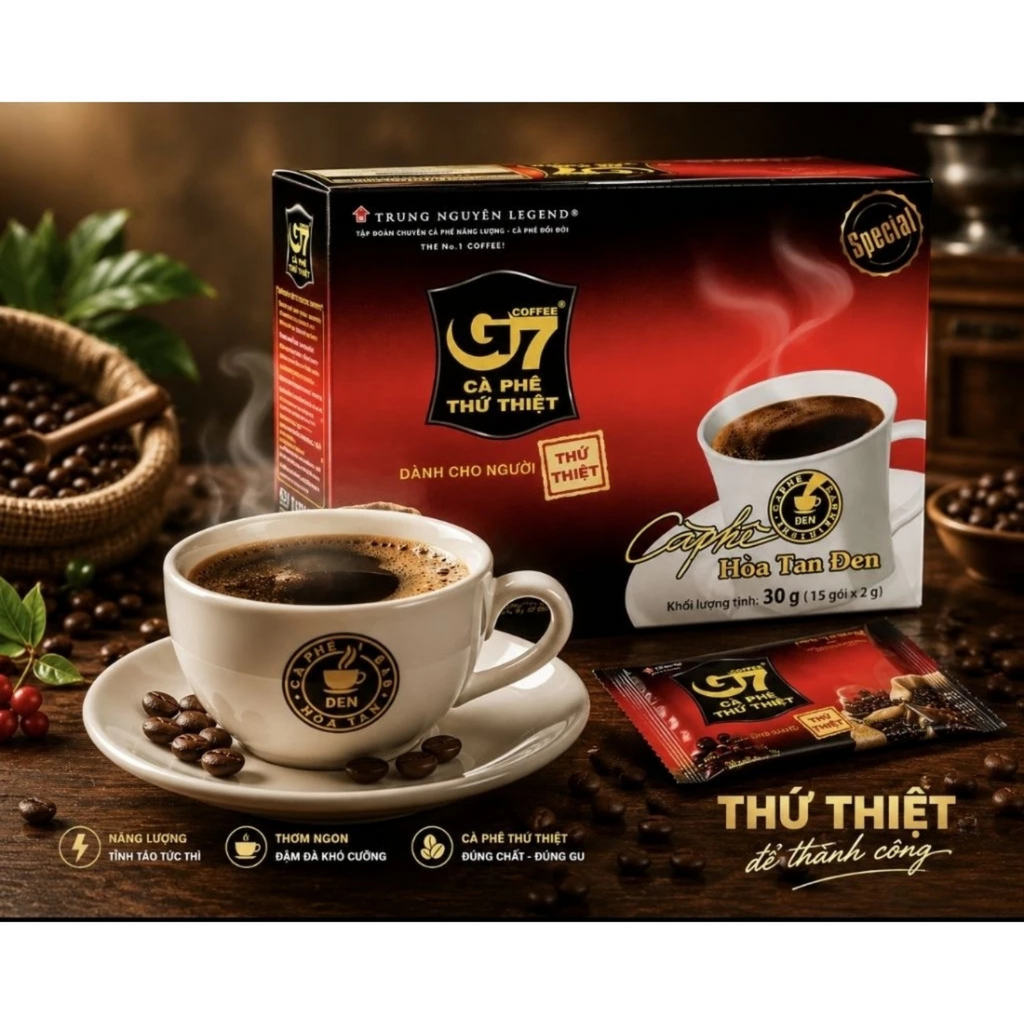 10x G7 Instant Black Coffee 150 Sachets 300g Original Vietnamese Coffee No Sugar3