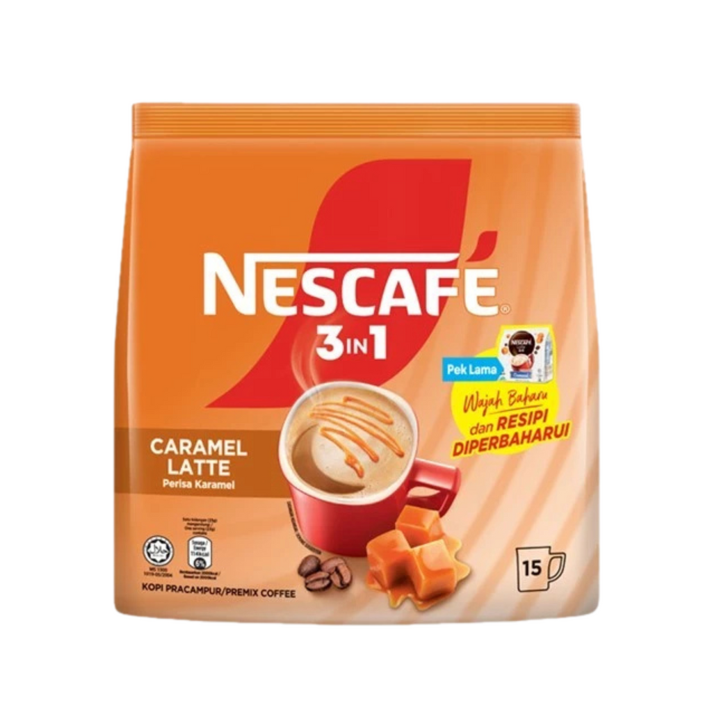 5 Packs NESCAFE 3in1 Caramel Latte Coffee Mix 75 Sticks 1725g Free Hazelnut3