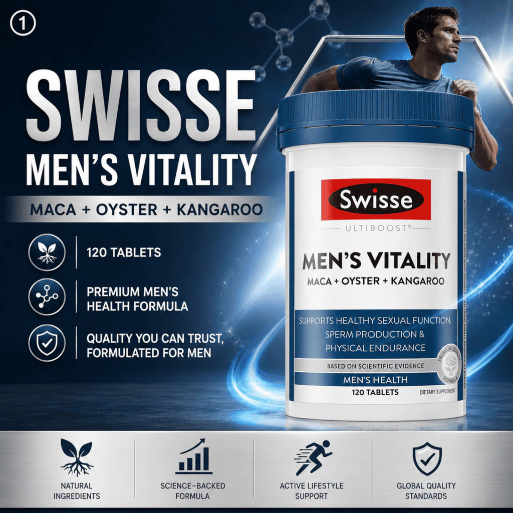 2 Bottles Swisse Ultiboost Mens Vitality Maca Oyster Kangaroo 240 Tablets3