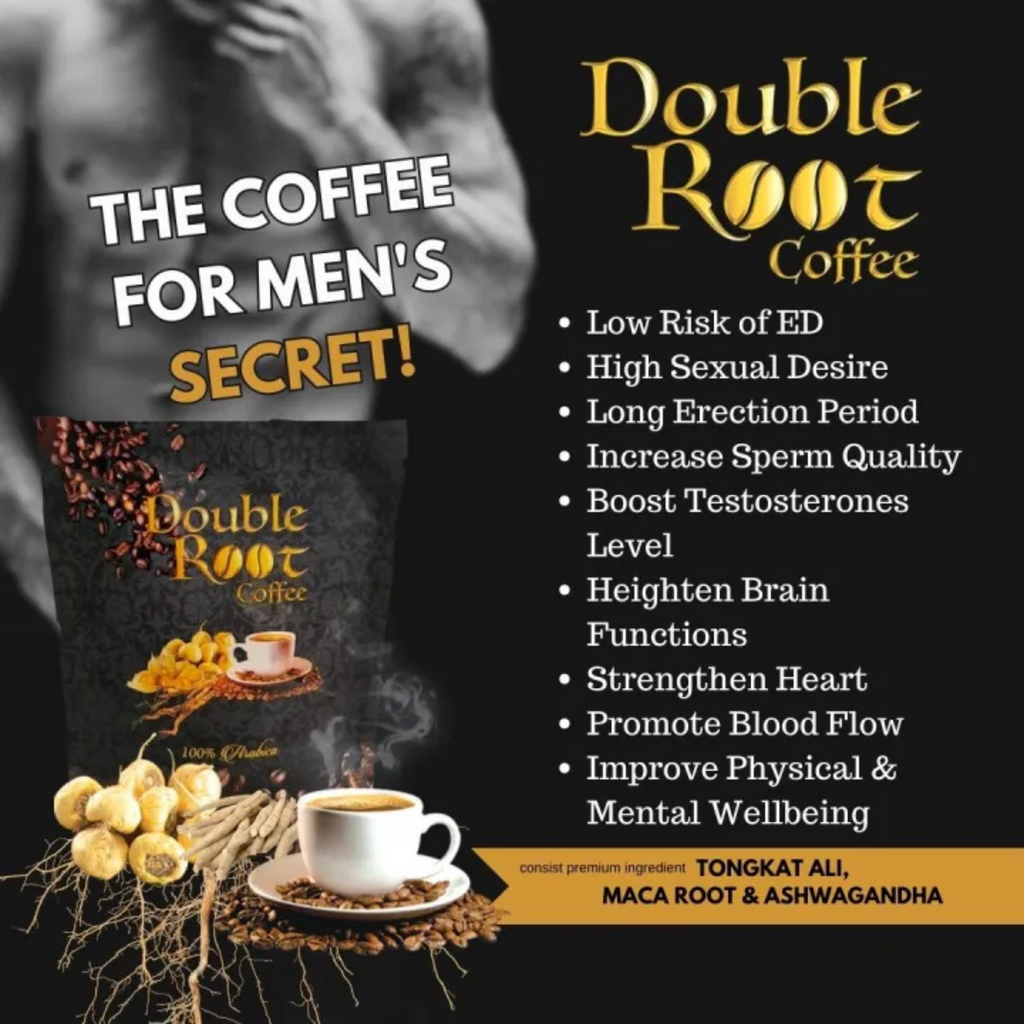 12x Double Root Coffee 3 in 1 Instant Coffee Ashwagandha Maca 72 Sachets2