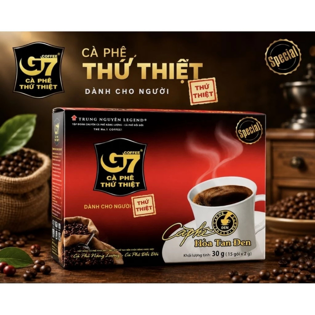 G7 Instant Black Coffee 15 Sachets 30g Original Vietnamese Coffee No Sugar4