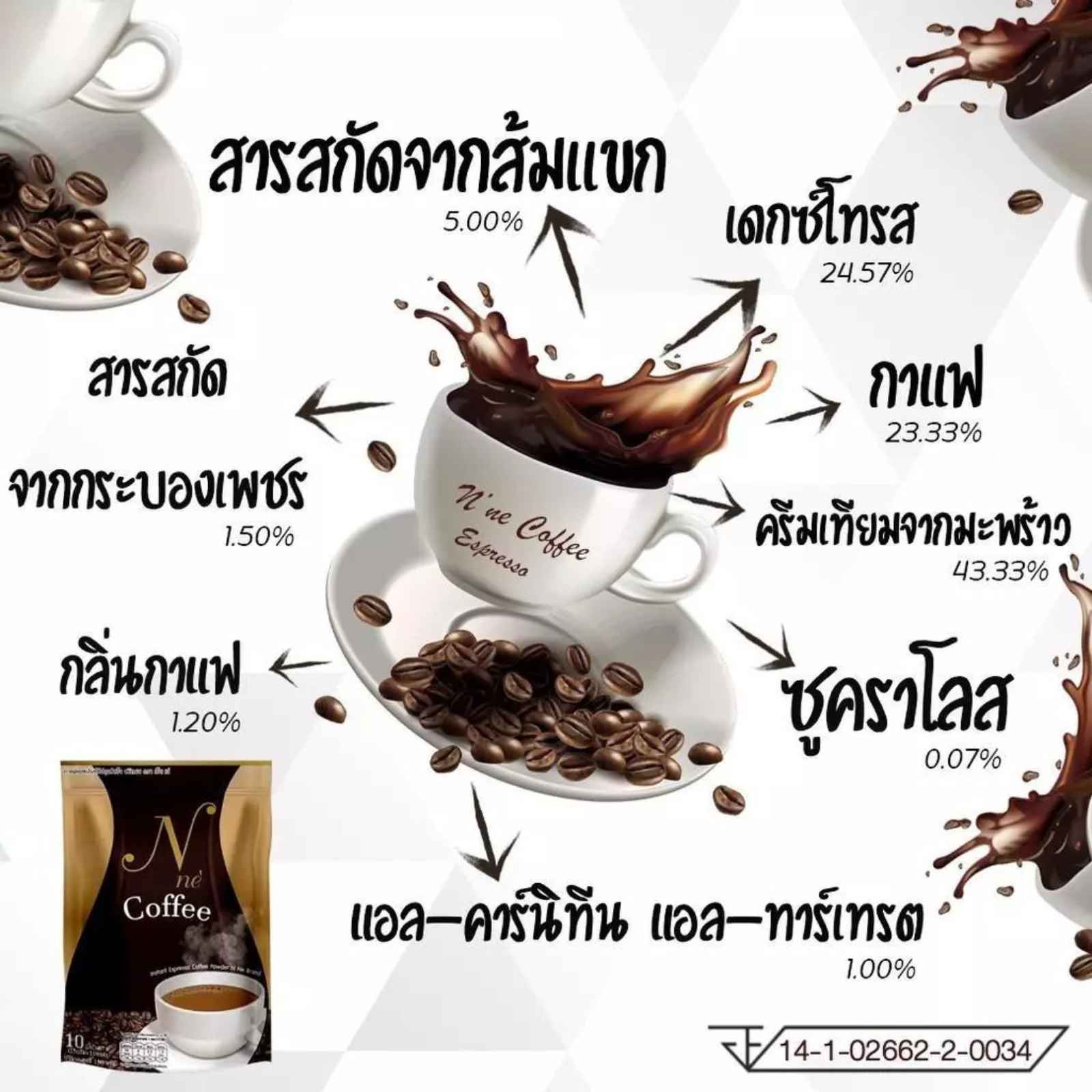 3 Pack N NE Instant Espresso Coffee No Sugar 30 Sachets Thailand | EXPRESS SHIP5