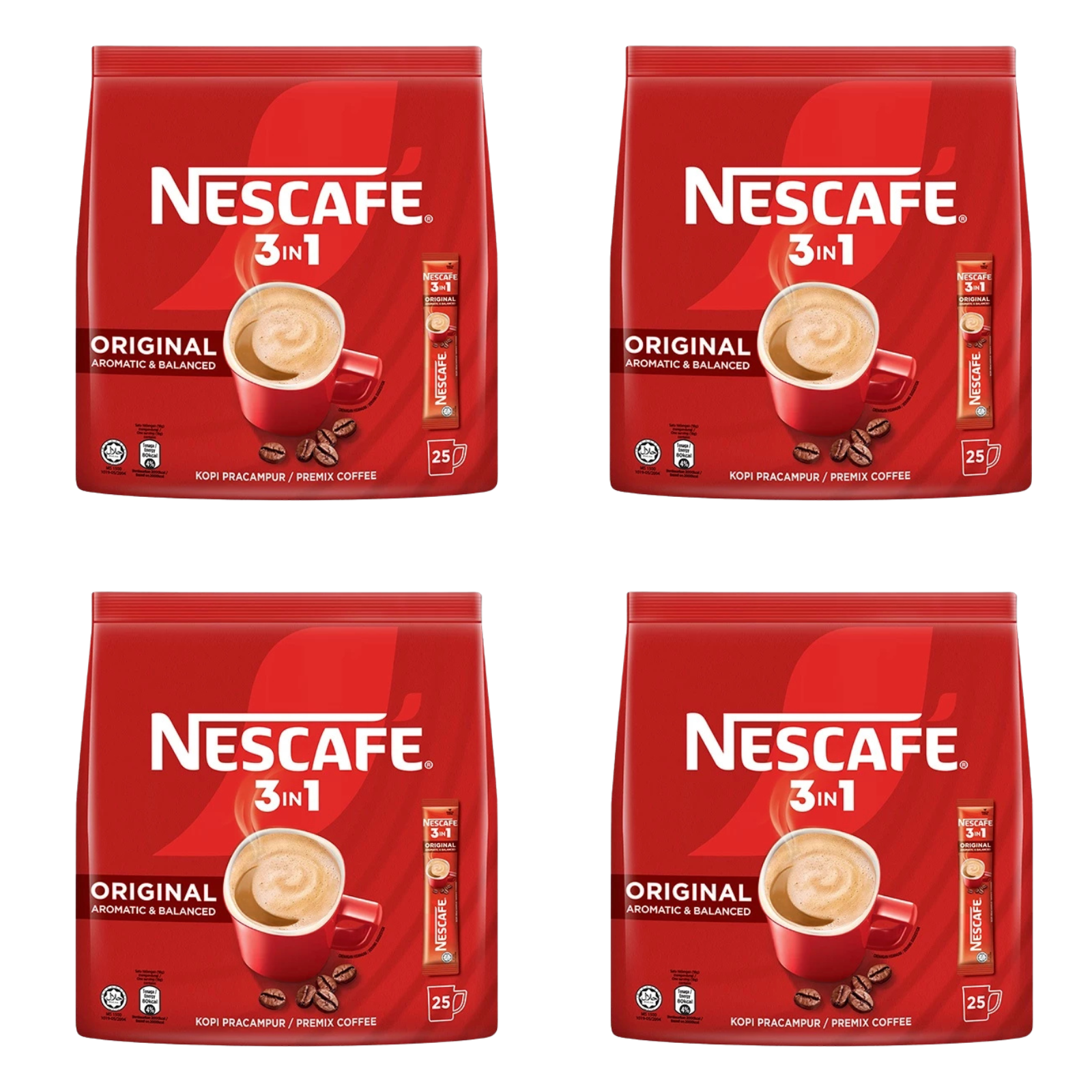 Nescafe 3in1 Original Instant Coffee Mix 4 Packs 100 Sticks 1800g | EXPRESS SHIP1