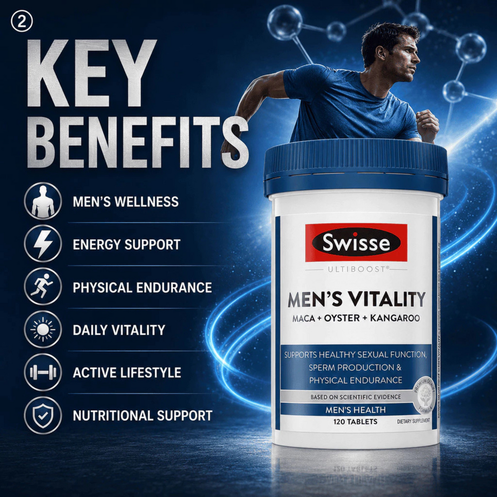 2 Bottles Swisse Ultiboost Mens Vitality Maca Oyster Kangaroo 240 Tablets9