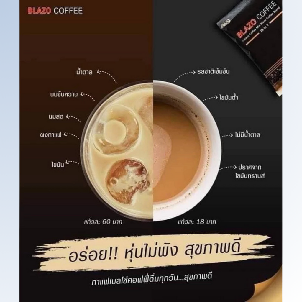 Blazo 29in1 Instant Coffee Mix Arabica | Sugar-Free Non-Fat 20 Sachets Pack6