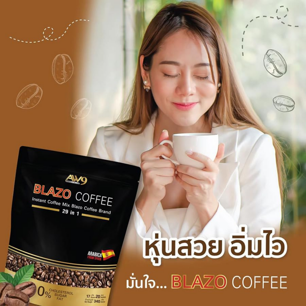 Blazo 29in1 Instant Coffee Mix Arabica | Sugar-Free Non-Fat 20 Sachets Pack16